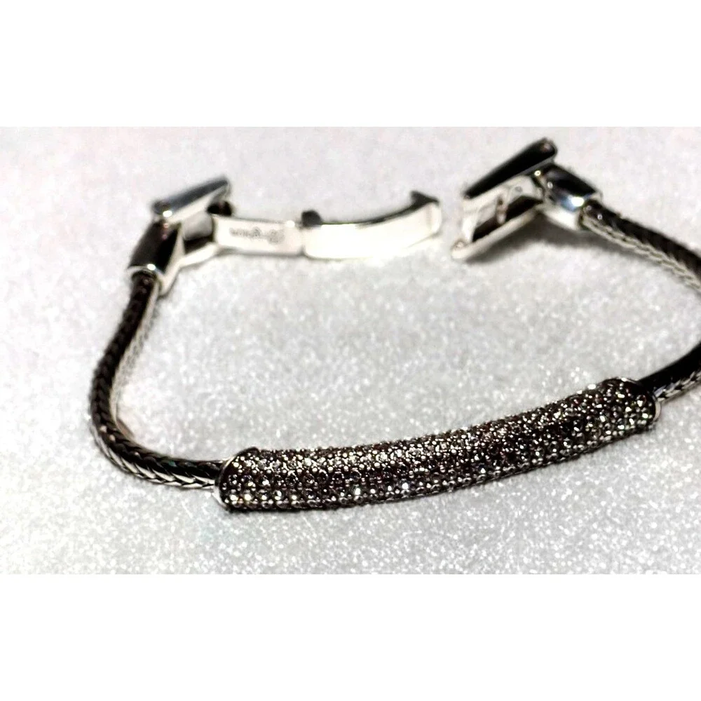 Brighton Meridian Blaze Collar Necklace & Bracelet Set Silver Tone Chain Crystal